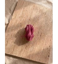 Mumelia Minimal Dalga - Doğal Soya Blok Dekoratif Mum - Derin Pembe