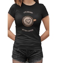 After Coffee Siyah Kadın Tshirt