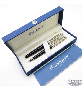 Waterman Expert Siyah Krom Tükenmez Kalem + Versatil Kalem Set  İsme Özel Kalem  Hediye Kalem