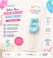 5 Yaş Pasta Mumu İlk Yaş Doğum Günü Rakam Mum Kız & Erkek Doğum Günü Pasta Süsü