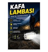 Sensörlü Şarjlı LED Kafa Lambası 6 LED Güçlü Işık Kamp ve Outdoor Feneri