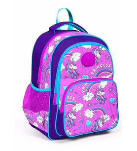 Coral High Mor - Açık Pembe Unicorn Desenli İlkokul Çantası - Kız Çocuk