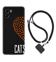 Vivo Y15S Y32 Y33S Y51 Y53S Kılıf Boyun Askılı Silikon Cats 1792