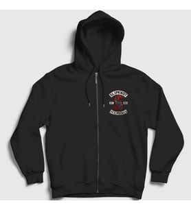 Presmono Unisex Siyah Iowa Slipknot Fermuarlı Kapüşonlu Sweatshirt 112618tt