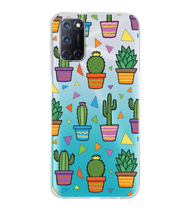 PrintiFy Oppo A92  ile Uyumlu 1mm Slim Fit Water Color 4 Baskılı Şeffaf  Kılıf