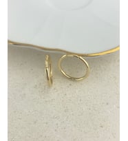 14 Ayar Altın İnce Sade Halka Küpe (Gold)