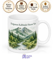 Artvin Yeşil Doğa Temalı Baskılı Kupa Bardak Hediye Porselen Mug