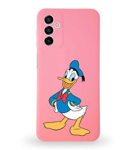 Samsung Galaxy M13 Uyumlu Lansman Kılıf Altı Kapalı İçi Kadife  Donald Duck-C Tasarımlı  Kapak (Şeffaf)