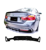 Bmw 4 Serisi F32 Coupe Uyumlu Soldan Çift Çıkışlı Arka  Difüzör (Plastik)