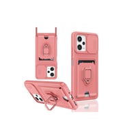 Xiaomi Poco X5 5g Kılıf Zuma Kartvizitli Yüzüklü Silikon - Pembe