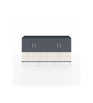 Arges Konsol 6 Raflı 6 Çekmeceli 4 Kapaklı 176x30x99 Antrasit-Antrasit/Aytaşı