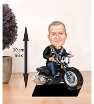 KİŞİYE ÖZEL KARİKATÜR motorsikletli adam BİBLOSU