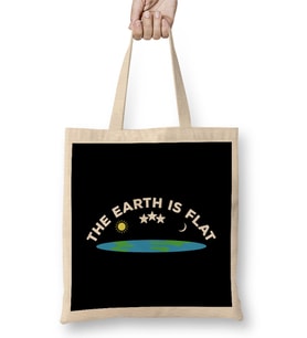 The Earth Is Flat Moon And Sun Flat Earth Bez Çanta Uzun Saplı