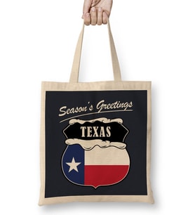 Seasons Greetings Texas Christmas Bez Çanta Uzun Saplı