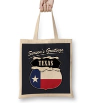 Seasons Greetings Texas Christmas Bez Çanta Uzun Saplı