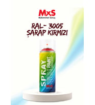 MxS RAL 3005 Şarap Kırmızı Akrilik Sprey Boya 400 ML