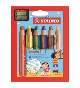 Stabilo woody 3in1 duo Kuru Boya 6 Renk EO8826-2