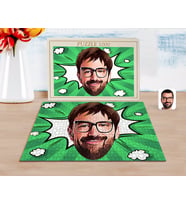 BK Gift Kişiye Özel Erkek Yüz Karikatürlü 1000 Parça Profesyonel Puzzle-1