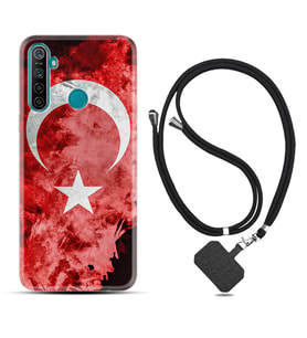 Realme 5i 5 Pro 6i 7 Pro 8 Kılıf Boyun Askılı Silikon Şanlı Türk Bayrağı 3 1395