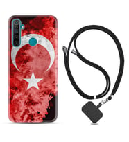 Realme 5i 5 Pro 6i 7 Pro 8 Kılıf Boyun Askılı Silikon Şanlı Türk Bayrağı 3 1395