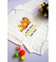Unisex Bebek Evde Kira Ödemeyen Tek Kişi Baskılı Body Zıbın