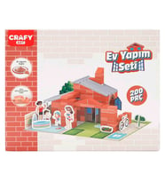 Havuzlu Ev Yapım Seti 200 Parça - Gerçek Tuğla ve Çimentolu Maket Ev Seti