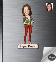 Kişiye Özel Kadın Ahşap Magnet -6