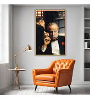 Metal Çerçeveli Temperli Cam Tablo Film Karakteri The Godfather (Gold)