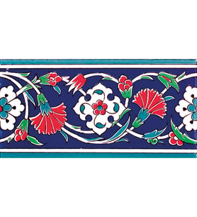 Armada Çini 10x20 Cm KS 43 Karanfil Desenli Seramik Çini Bordür