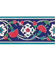 Armada Çini 10x20 Cm KS 43 Karanfil Desenli Seramik Çini Bordür