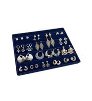 Cezayir Model Süet Kumaş Lacivert Renk 34/24 Cm Enine Küpe Standı