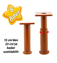 8 Adet Modül Ayarlanabilir Destek Ayağı 15 X 23 Cm Kahverengi Ayak Mobilya Kanepe Baza Koltuk Ünite Ayakları