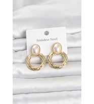 316L Çelik Gold Renk Vintage Model Kadın Küpe TJ-BKP11831