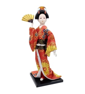 Japon Kimonolu Geyşa Bebek Kabuki Biblo 30 cm No.5
