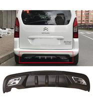 Citroen Berlingo Difüzör Difizör Siyah + Kare Egzoz Görünüm C Tip