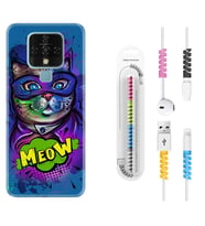 Tecno Camon 16 18P Pova 3 Pova Neo Kılıf Kablo Koruma Spiral Silikon Super Meow 1715