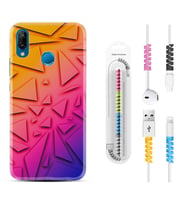 Huawei P20 Lite Mate 10 20 Lite Pro P40 Lite KılıfKablo Koruma Spiral Silikon Üçgenler 1635