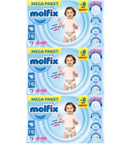 Molfix Bebek Bezi Beden:6 (15+KG) Extra Large 240 Adet Mega Aylık Fırsat Pk