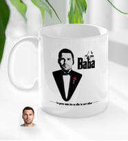 BK Gift Kişiye Özel Babalar Günü Hediyesi Godfather Baba Tasarımlı Kupa Bardak-6 (Beyaz)