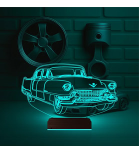 Luvivia Amerikan Klasik Araba Vintage 3D Lamba - Masa Gece Lambası