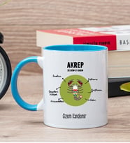 Kişiye Özel Akrep Burcuna Hediye Mavi Kupa Bardak