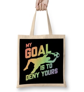 My Goal Is To Deny Yours Soccer Goalie Soft Rainbow Bez Çanta Uzun Saplı
