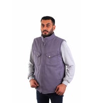 ESER - 7-7 Gabardin Polarlı Yelek - Kışlık - Gri