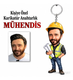 Kişiye Özel Kişiye Mühendis Karikatür Anahtarlık Karikatürlü 8 cm MDF Anahtarlık - Mühendis Hediyesi Mühendise ve Teknik Meslek Sahibine Hediye