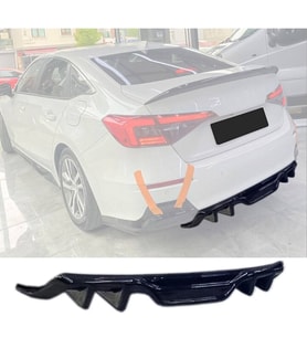 Honda Civic FE Difüzör Parlak Siyah Plastik 2022 2023 2024 2025 Arka-difizör-bodykit-ek-karlık