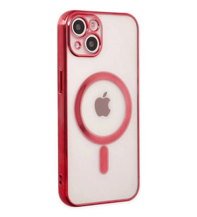 Durukar® iPhone 14 Plus Kılıf Magneticsafe Lazer Silikon - Kırmızı