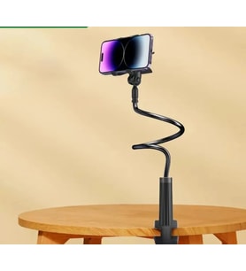 EtaShop 360° Esnek Telefon Tutucu Kelepçeli Masa Yatak Başlığı Standı 4" 7.1" Uyumlu Siyah