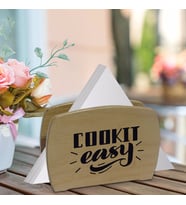BK Gift Cook It Easy Tasarımlı Lüks Ahşap Peçetelik-1