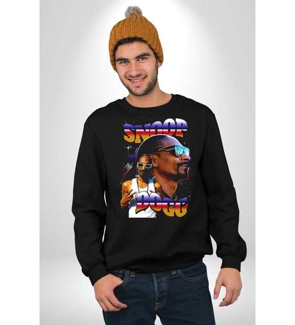 Snoop Dogg Müzik Star Kadın Erkek Siyah Sweatshirt