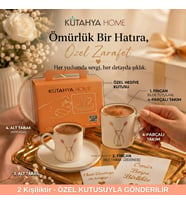 Tulipya 2 Kişilik Porselen Türk Kahvesi Fincanı Takımı – Hediyelik, Şık Tasarım Çanta Kutu (Krem)